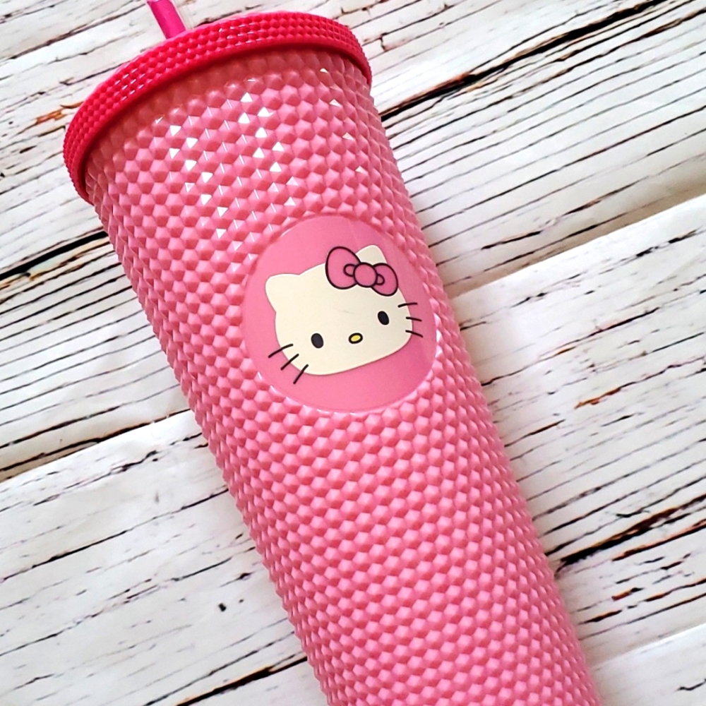🆕️ SANRIO HELLO KITTY STUDDED PINK TUMBLER 💕